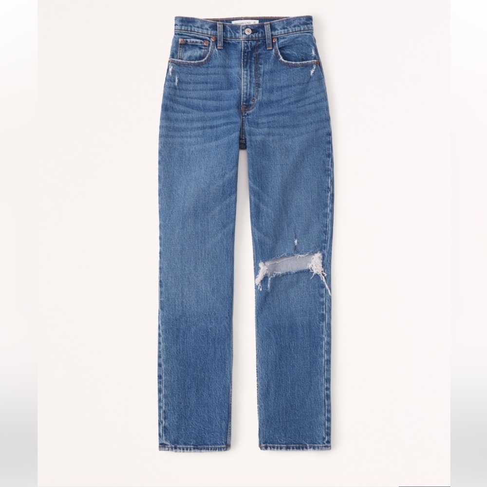 Abercrombie & Fitch Ultra High Rise Straight Leg Jeans, Women’s 27 Short